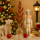 Christmas Long Red Glitter Berry Stem Decoration Luxury Casa