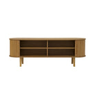 Natural Wooden TV Unit with Open Shelves Luxury Casa