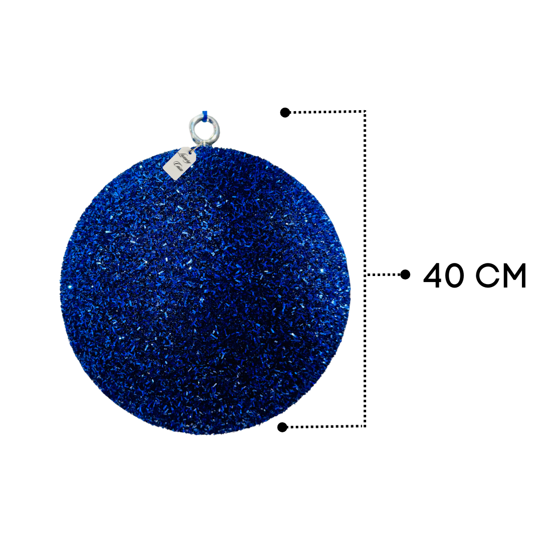 Blue Glitter Christmas Baubles Luxury Casa