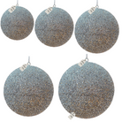 Silver Glitter Christmas Baubles Luxury Casa