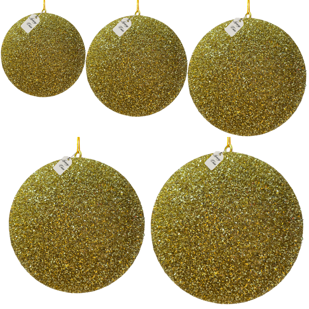 Gold Glitter Christmas Baubles Luxury Casa