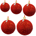 Red Glitter Christmas Baubles Luxury Casa