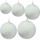 White Glitter Christmas Baubles Luxury Casa