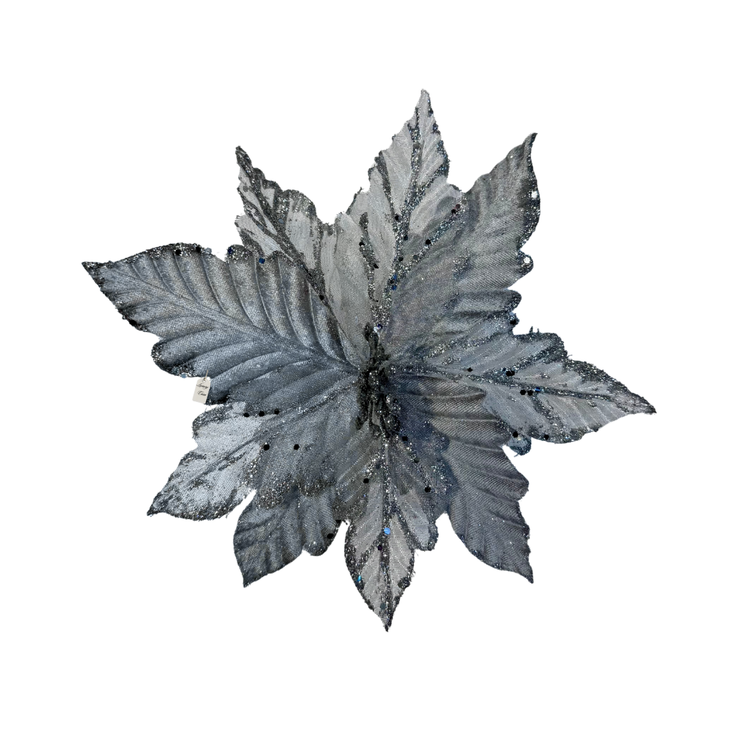 Glitter Poinsettia Flower Decoration Luxury Casa