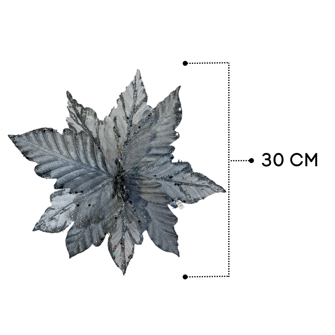 Glitter Poinsettia Flower Decoration Luxury Casa