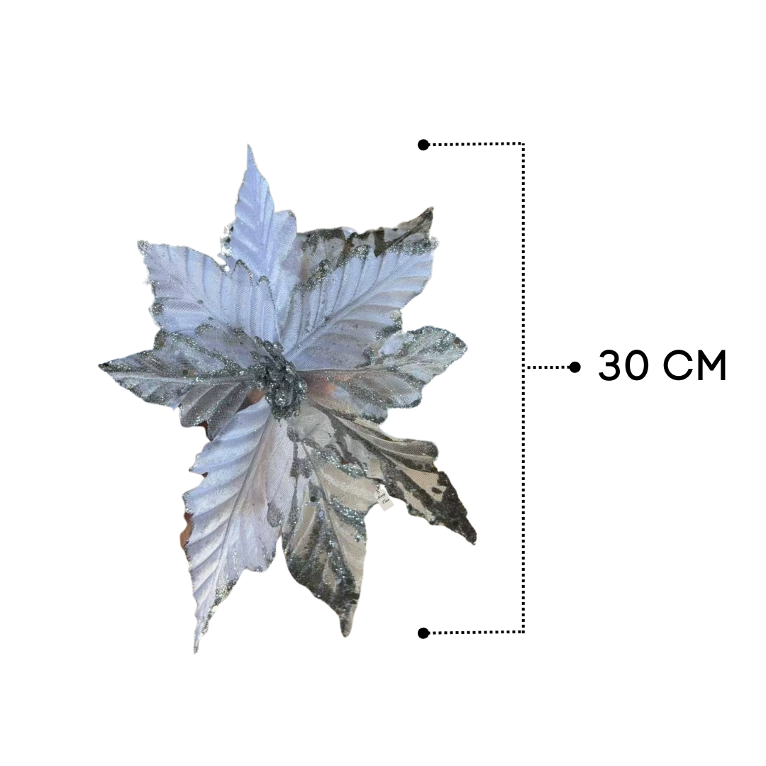 Glitter Poinsettia Flower Decoration Luxury Casa