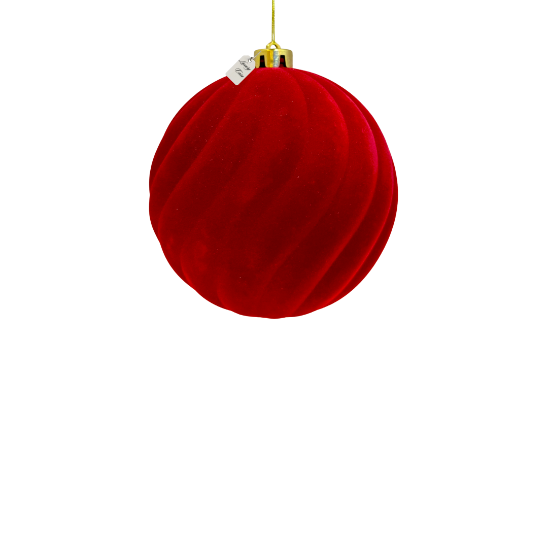 Red Velvet Christmas Baubles Luxury Casa