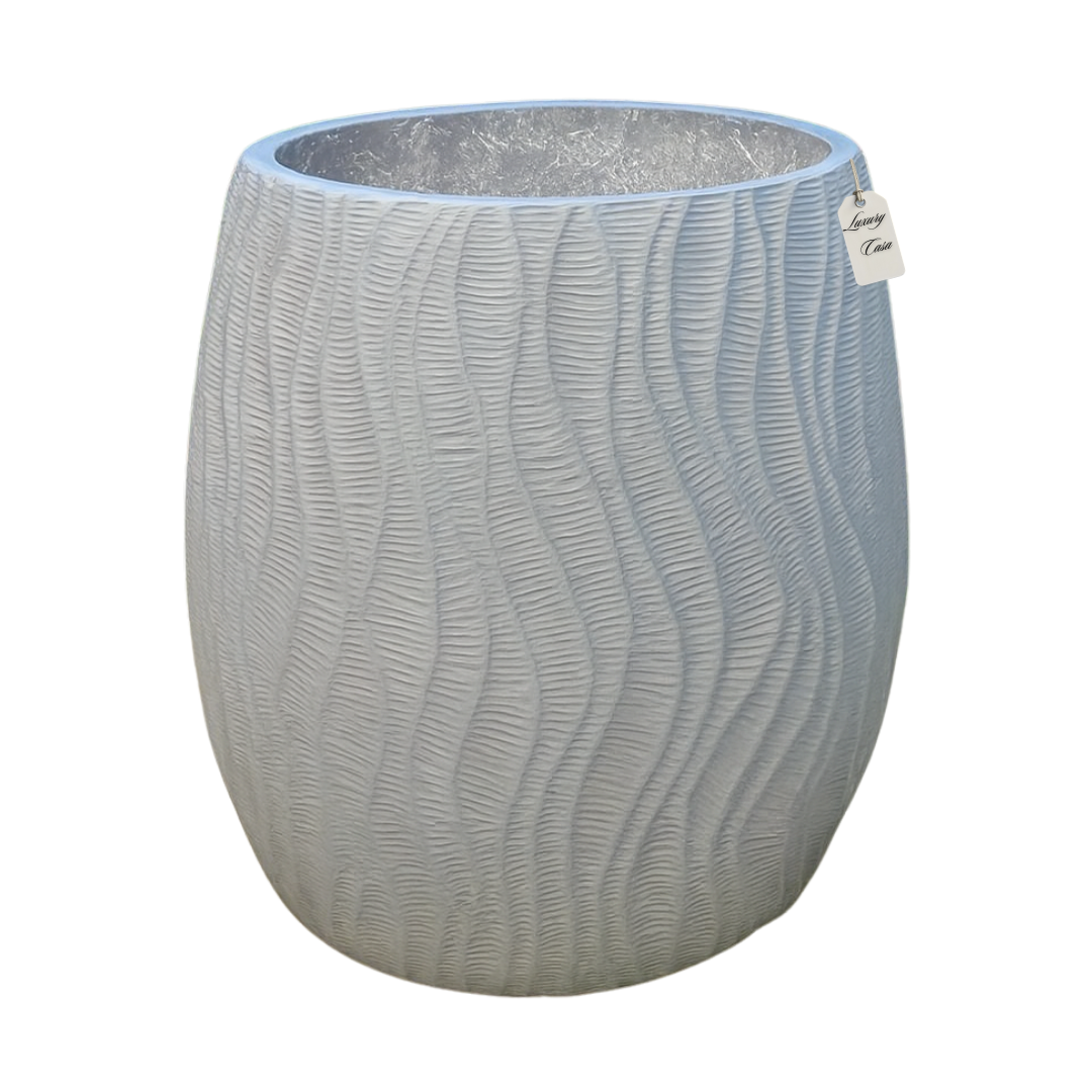 Wave Pattern Textured Planter β Modern Decorative Pot - Large Luxury Casa