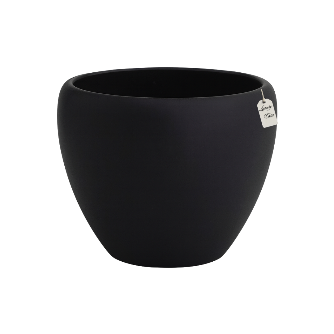 Matte Finish Round Planter – Modern Decorative Pot - Large Luxury Casa