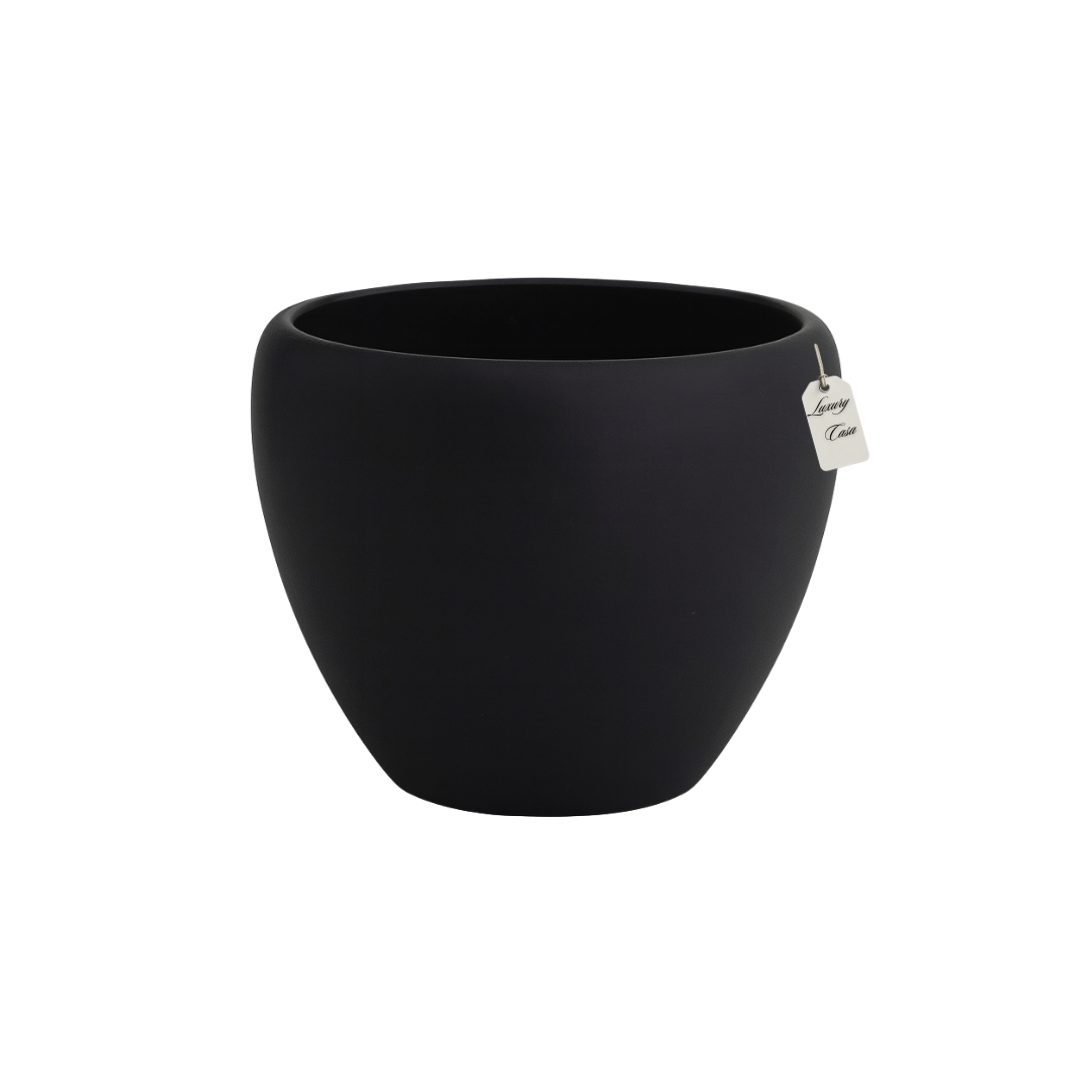 Matte Finish Round Planter – Modern Decorative Pot - Medium Luxury Casa