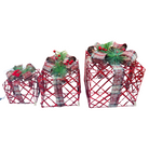 Plaid Red LED Gift Box Set Luxury Casa