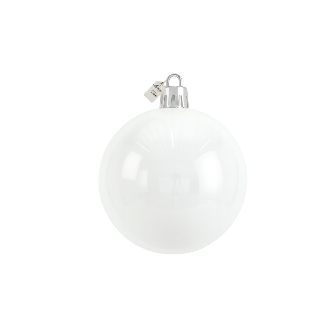 White Christmas Bauble Ornament β 15 cm (Glossy Shatterproof Decoration) Luxury Casa
