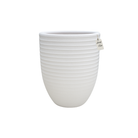 Textured Ribbed Round Planter – Modern Decorative Pot - Small Luxury Casa