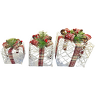 White Plaid LED Gift Box Set Luxury Casa