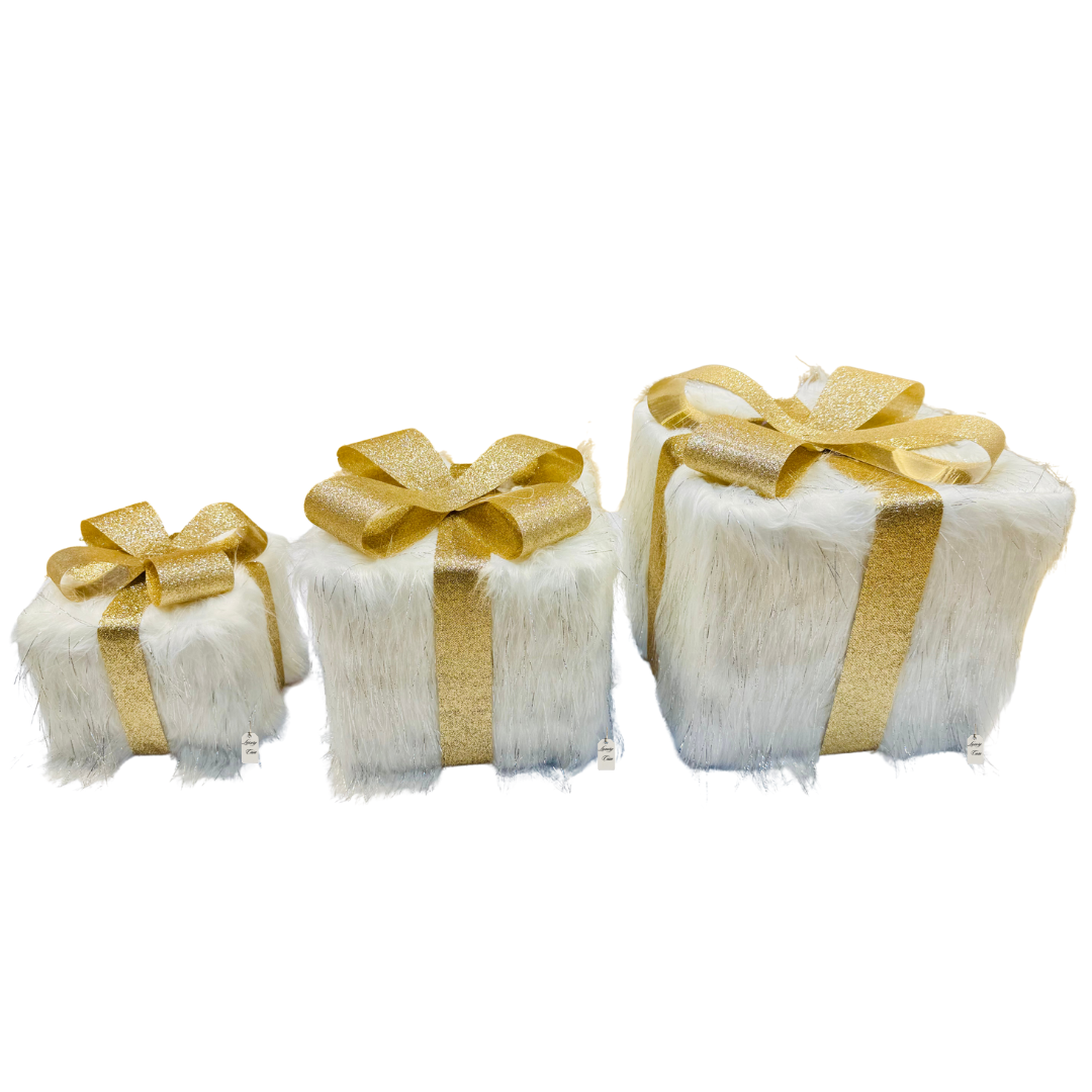 Fur Wrapped LED Gift Box Set Luxury Casa