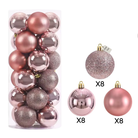 Christmas Baubles Ornaments Set – 24 pcs (8 cm, Glitter, Glossy & Matte Christmas Tree Decorations) Luxury Casa