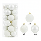 Christmas Baubles Ornaments Set – 24 pcs (8 cm, Glitter, Glossy & Matte Christmas Tree Decorations) Luxury Casa