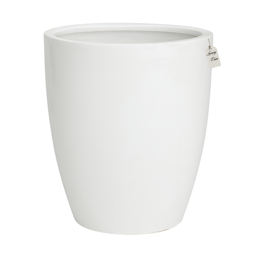 Glossy Tapered Round Planter – Modern Decorative Pot - Large Luxury Casa