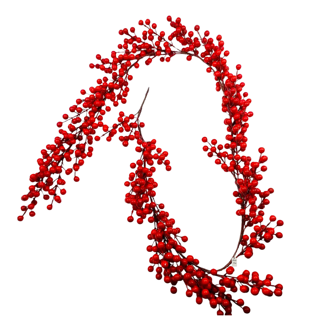 Vibrant Red Berry Christmas Garland Luxury Casa