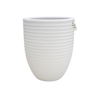 Textured Ribbed Round Planter – Modern Decorative Pot - Medium Luxury Casa
