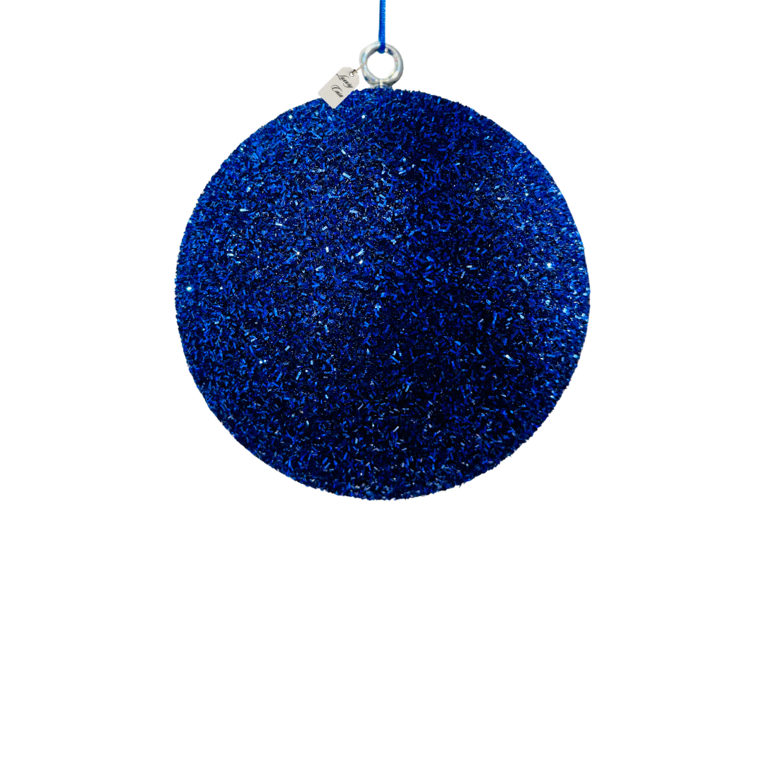Blue Glitter Christmas Baubles Luxury Casa