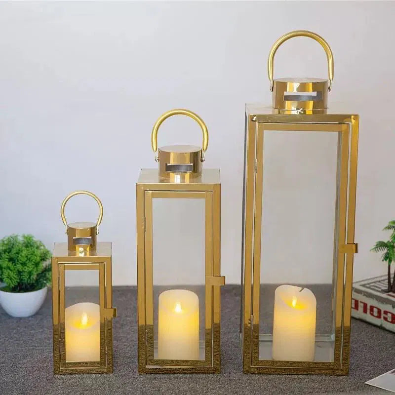standard stainless steel lantern 3 PCS SET Luxury Casa