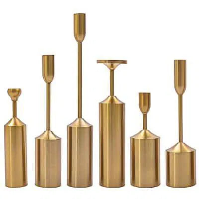 Golden candle set 6 pcs Luxury Casa