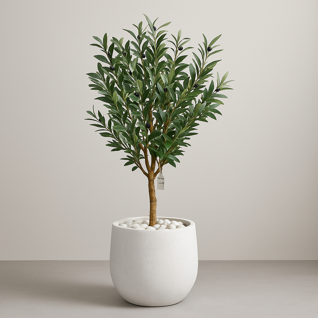 Artificial Olive Tree With Natural Wooden Trunk 120 cm Luxury Casa