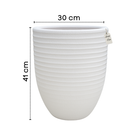 Textured Ribbed Round Planter – Modern Decorative Pot - Medium Luxury Casa