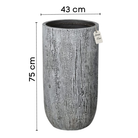Tall Wood Grain Textured Planter – Modern Decorative Pot - Large Luxury Casa