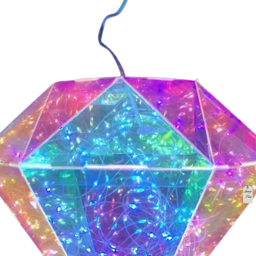 Geometric Multicolor Gem Diamond Light Decoration Luxury Casa