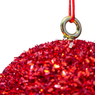 Red Glitter Christmas Baubles Luxury Casa