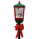 Christmas Musical Green & Black Lamp Post with Snowfall Luxury Casa