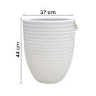Textured Ribbed Round Planter – Modern Decorative Pot - Large Luxury Casa
