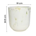 Marble Effect Planter with Gold Veins – Modern Decorative Pot - Small Luxury Casa