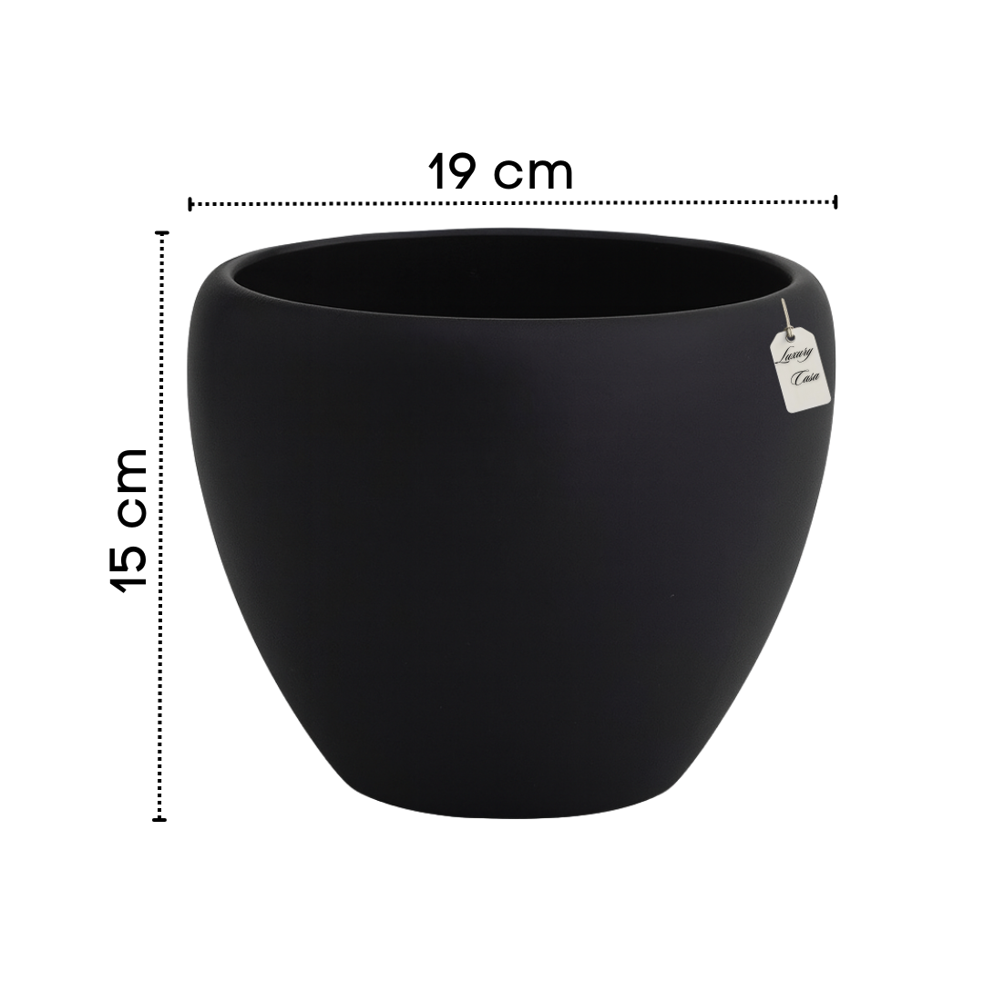 Matte Finish Round Planter – Modern Decorative Pot - Medium Luxury Casa