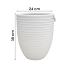 Textured Ribbed Round Planter – Modern Decorative Pot - Small Luxury Casa