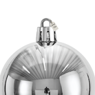 Silver Christmas Bauble Ornament – 12 cm (Glossy Shatterproof Decoration) Luxury Casa