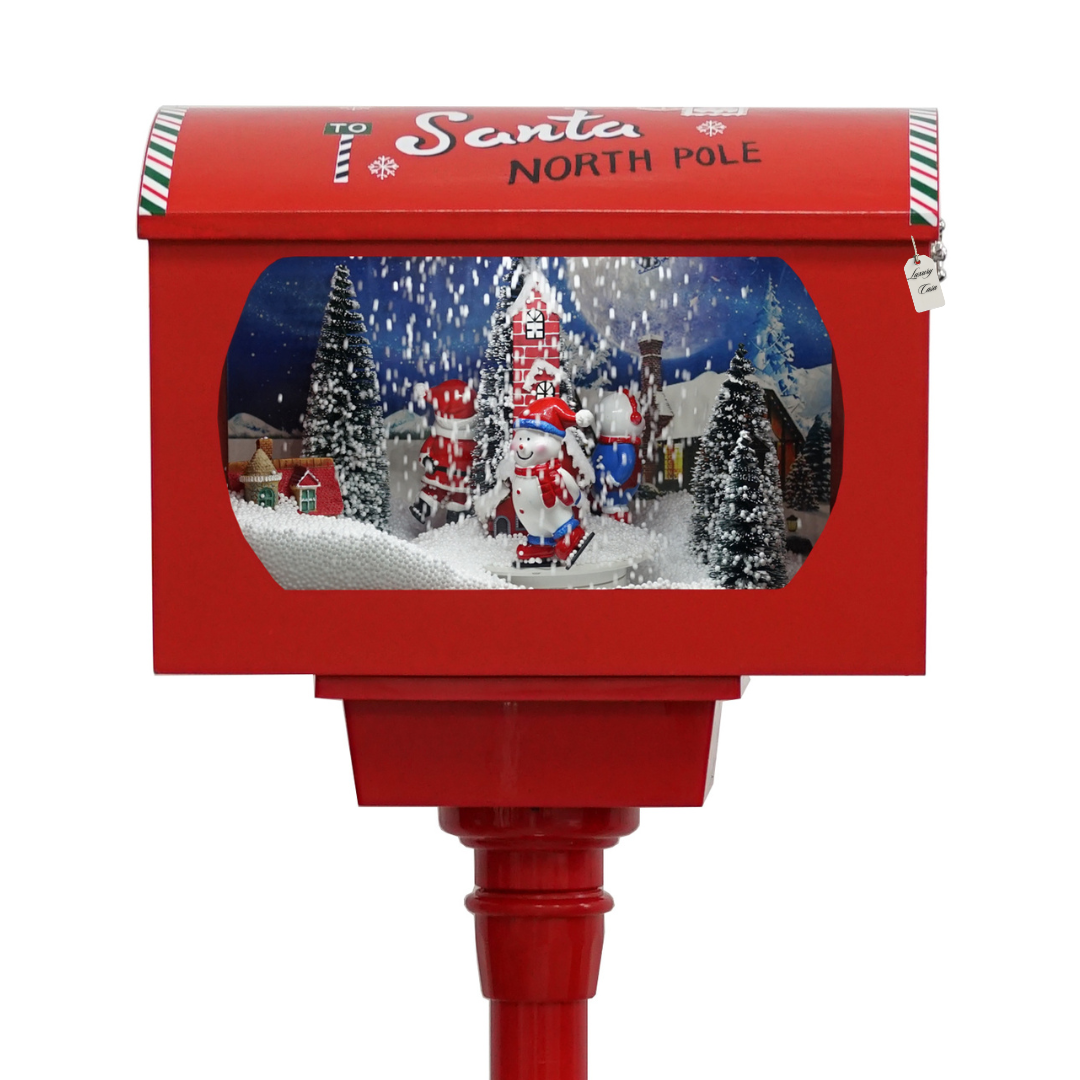 Christmas Musical Standing Mailbox with Snowfall Luxury Casa