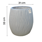 Wave Pattern Textured Planter – Modern Decorative Pot - Medium Luxury Casa
