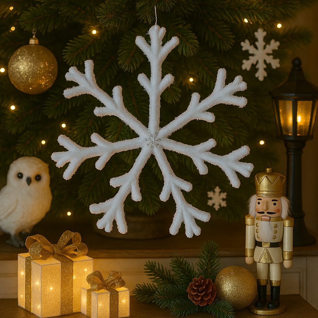 Frosted Snowflake Decoration Luxury Casa