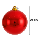 Red Christmas Bauble Ornament – 50 cm (Glossy Shatterproof XXL Decoration) Luxury Casa