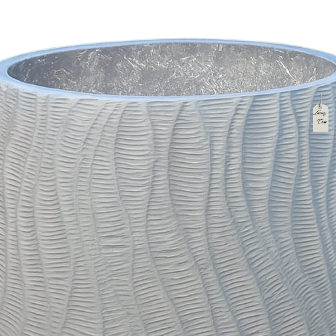 Wave Pattern Textured Planter β Modern Decorative Pot - Large Luxury Casa