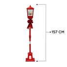 Christmas Musical Tall Red Lamp Post with Snowfall Luxury Casa