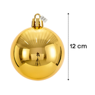 Gold Christmas Bauble Ornament – 12 cm (Glossy Shatterproof Decoration) Luxury Casa