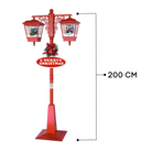 Red Christmas Lamp Post with Dual Lanterns & Snow Scene Luxury Casa