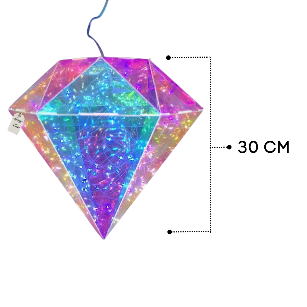 Geometric Multicolor Gem Diamond Light Decoration Luxury Casa