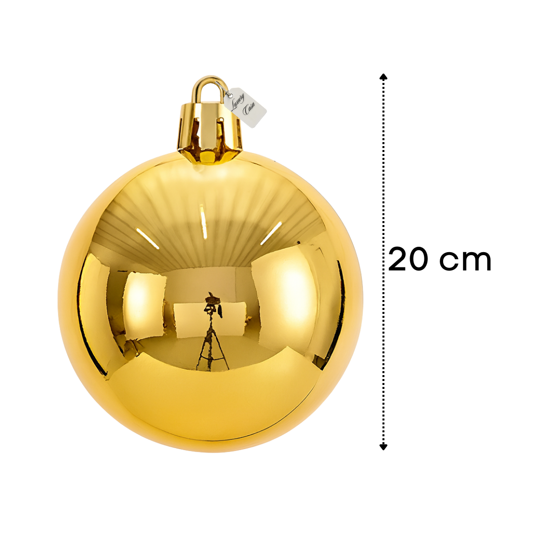 Gold Christmas Bauble Ornament – 20 cm (Glossy Shatterproof Decoration) Luxury Casa
