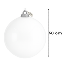 White Christmas Bauble Ornament – 50 cm (Glossy Shatterproof XXL Decoration) Luxury Casa