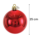 Red Christmas Bauble Ornament – 25 cm (Glossy Shatterproof Decoration) Luxury Casa